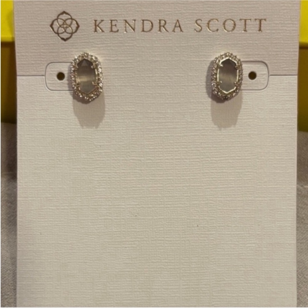 ✨SOLD✨ Kendra Scott Cade Earrings Kendra Scott Earrings Slate Cat’s Eye Gold